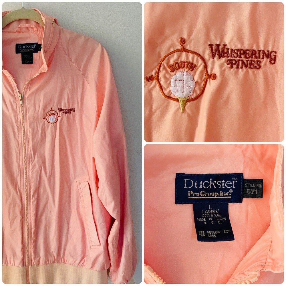 Vintage Whispering Pines Golf Club Women's L Windbreaker Jacket By Duckster